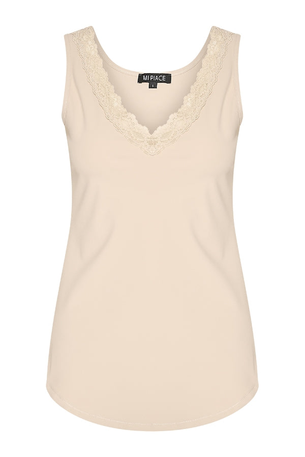 Mi-Piace v-hals hemd met kant MP202129