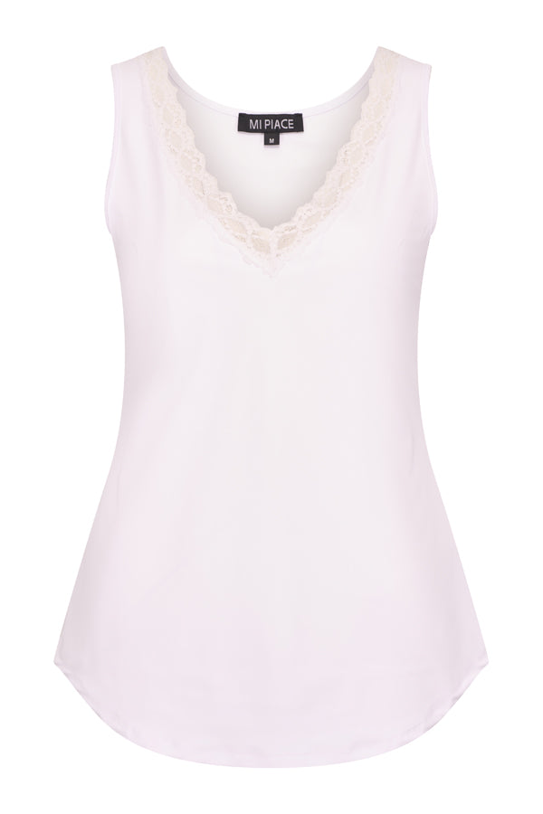 Mi-Piace v-hals hemd met kant MP202129