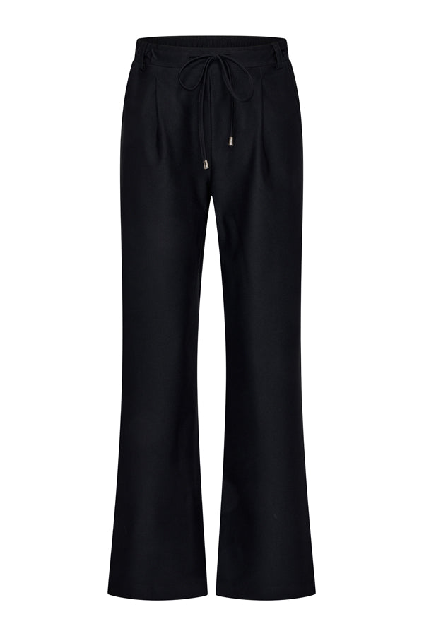 Twill Broek met plooi- Black