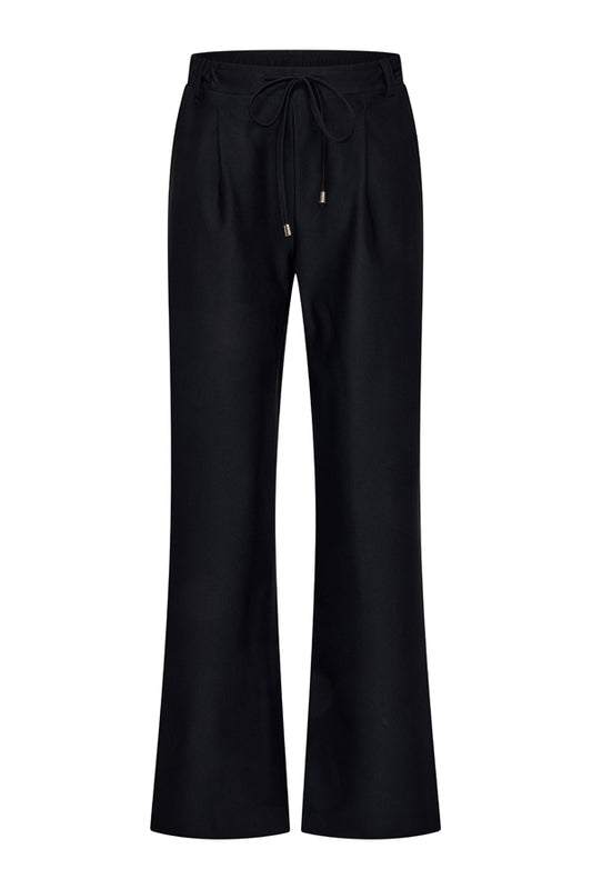 Twill Broek met plooi- Black