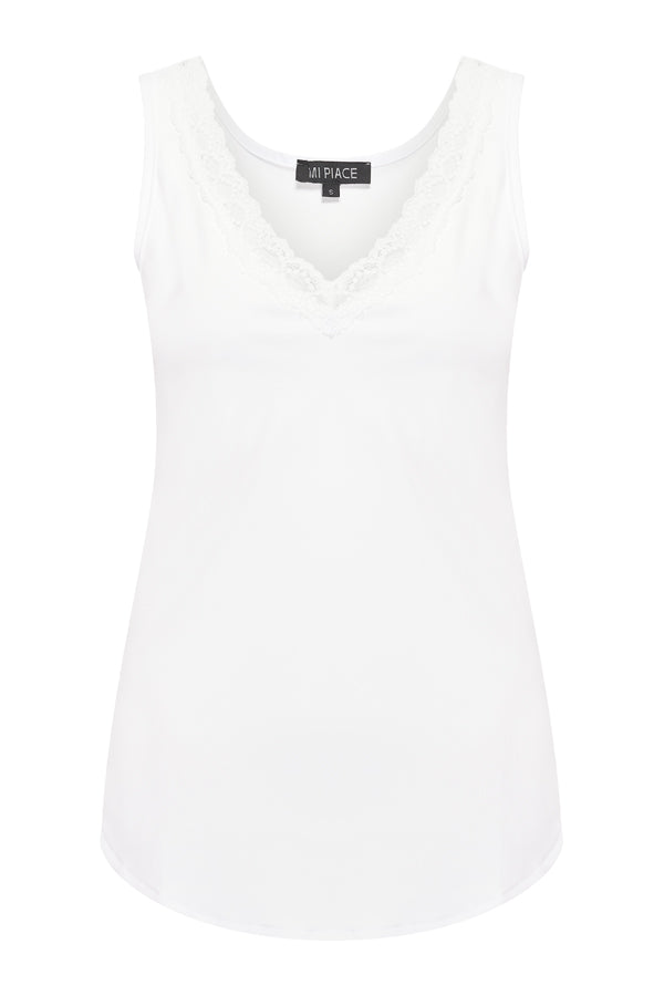 Mi-Piace v-hals hemd met kant MP202129